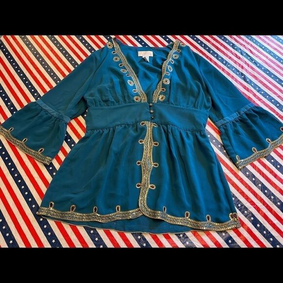 Soft Surroundings Bell Sleeves Blouse Shirt Top - Picture 6 of 13